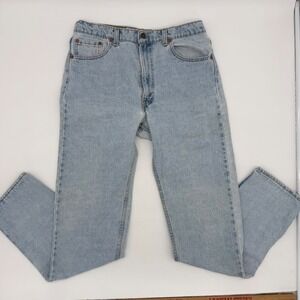 Vintage Levi's 505 Jeans 36x36 USA Made Light Wash Straight Leg Distressed